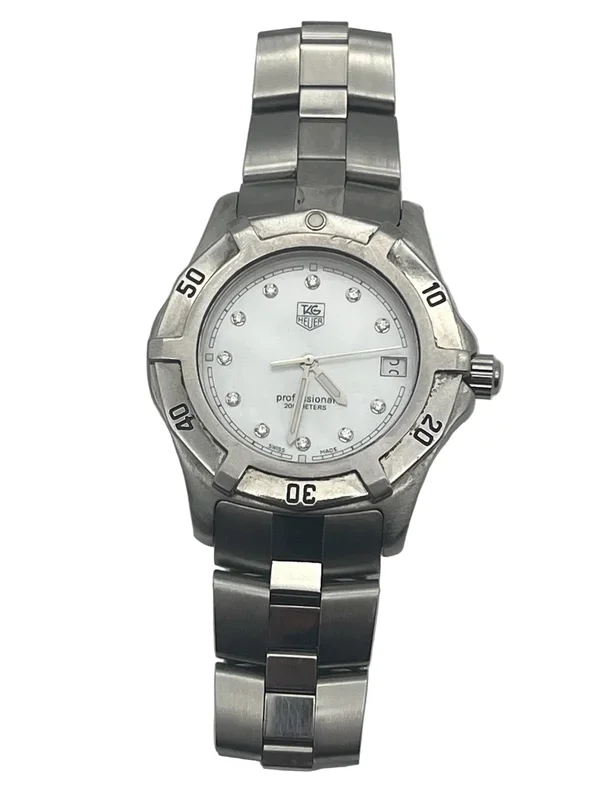 TAG Heuer 2000 Executive Date WN11G Stainless MOP Dial Wristwatch