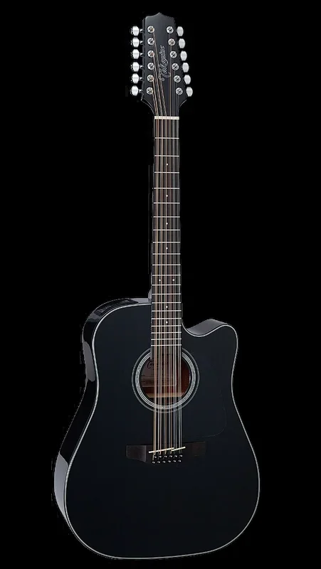 Takamine GD30CE-12, 12-String Acoustic-Electric Guitar – Black