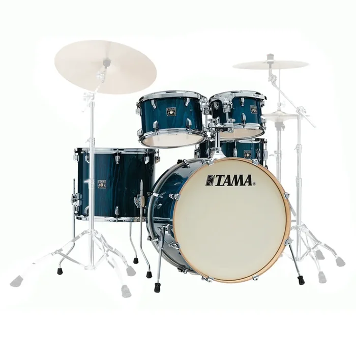 Tama CL52KRSP Superstar Classic 5-Piece Shell Pack with 22″ Bass Drum – Gloss Sapphire Lacebark Pine