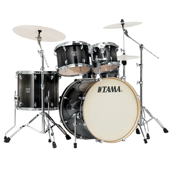 Tama CL52KS Superstar Classic 5-Piece Shell Pack with 22″ Bass Drum and SM5W Hardware Pack Included – Transparent Black Burst