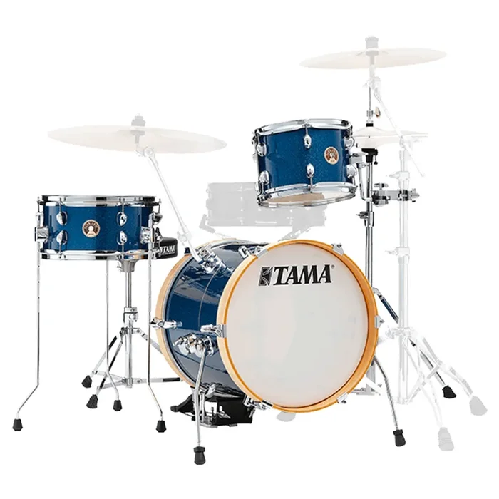 Tama Club-JAM Suitcase 3-Piece Complete Kit with 16″ Bass Drum – Indigo Sparkle