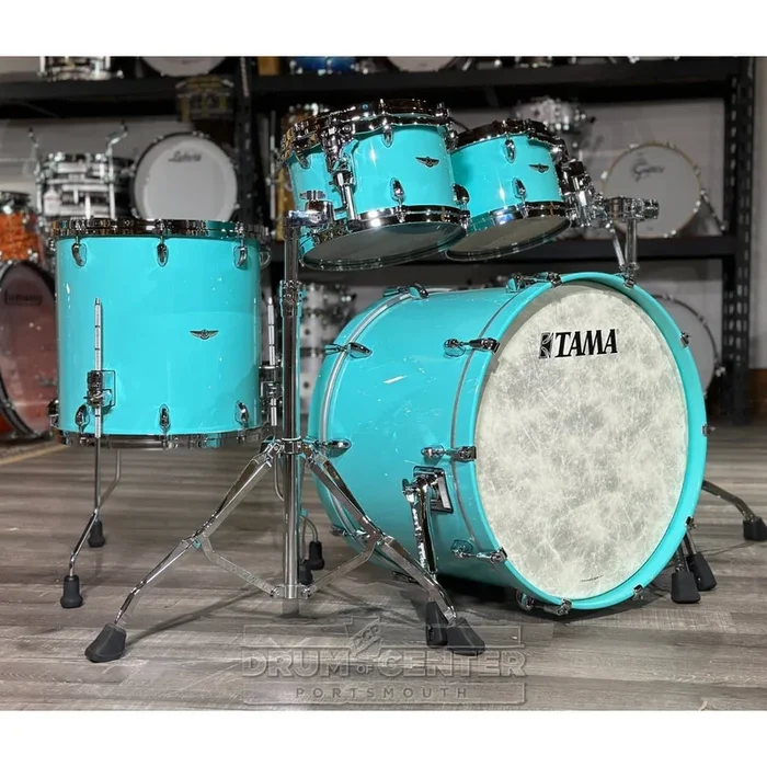 Tama Star Walnut 4pc Drum Set w/22bd Grand Aqua Blue