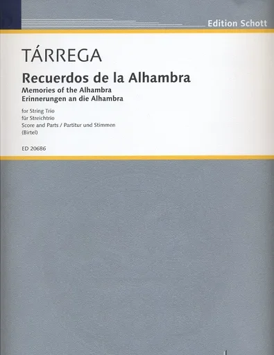 Tarrega, F (Birtel).: Recuerdos de la Alhambra (violin, viola, cello) score & parts