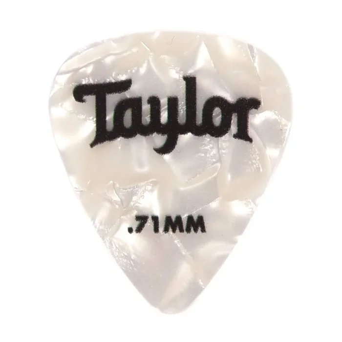 Taylor Celluloid 351 Picks White Pearl 0.71mm 3 Pack (36) Bundle