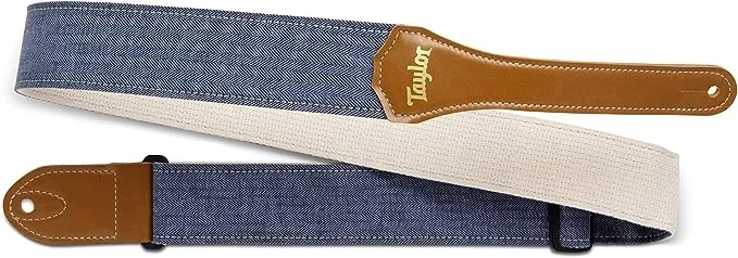 Taylor Vegan Guitar Strap – Herringbone Hemp Cotton – Blue