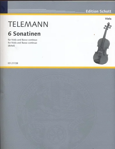 Telemann, G.F. (Birtel, arr.): 6 Sonatas (viola, piano, and optional cello)