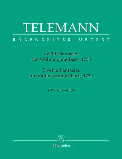Telemann (Hausswald): 12 Fantasias for Violin without Bass, TWV40: 14-25 – URTEXT (violin) Barenreiter