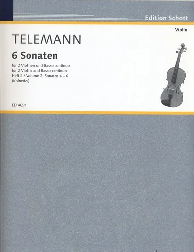 Telemann (Kolneder): 6 Sonatas, Vol.2, Nos.4-6 (2 violins & basso continuo)