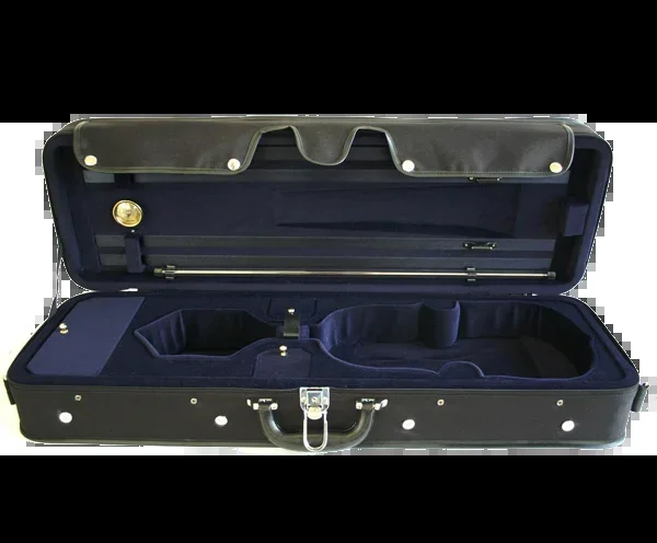 TG Oblong Violin Case Hill Style 1/2 – Black with Blue Interior