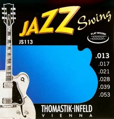 Thomastik-Infeld JS113 Jazz Swing Flatwound Electric Guitar Strings – .013-.053 Medium
