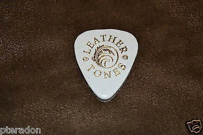 Timber Tones White Leather Ukelele or guitar or bass picks, medium