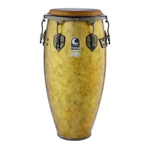 Toca Custom Deluxe Wood Super Tumba 13″ Sahara Gold w/Black Mirror Hardware