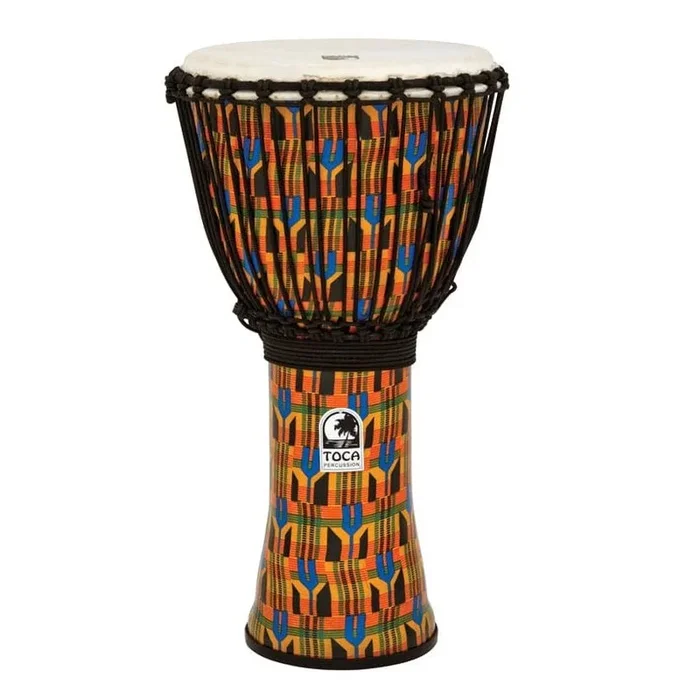 Toca Freestyle Rope Tuned 12″ Djembe, Kente Cloth
