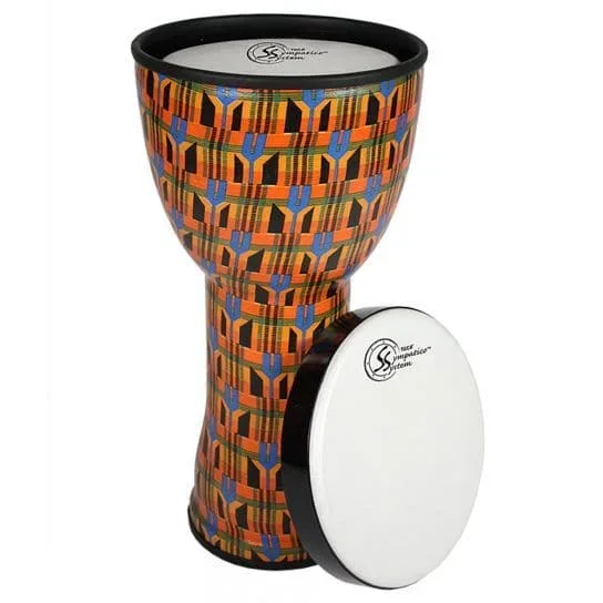 Toca Sympatico Nesting Djembe Set 8/10/12 Kente Cloth w/Tunable Fiber Heads