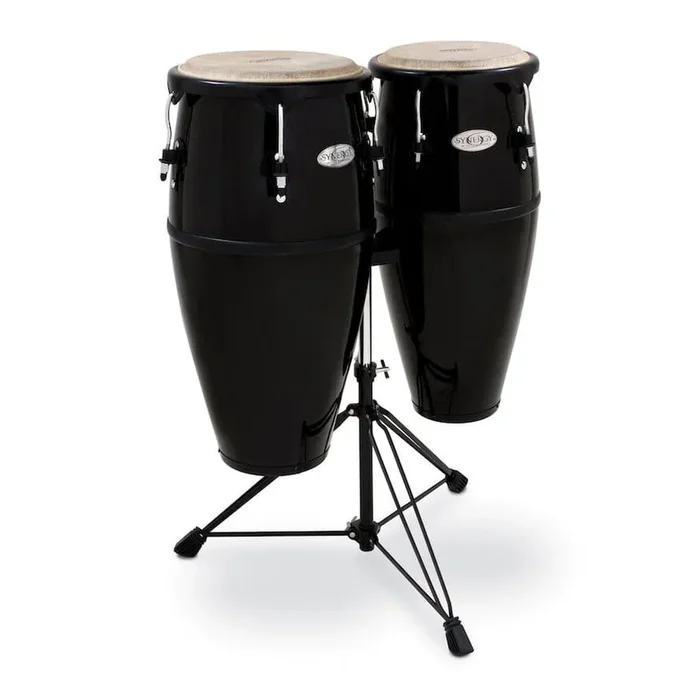 Toca Synergy Series Fiberglass Conga Set w/Stand Black