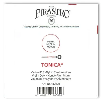 Tonica Violin D String – 4/4 – Medium Gauge (Synthetic/Aluminum)