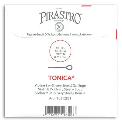 Tonica Violin E String – 4/4 – Medium Gauge – Loop (Silvery Steel)