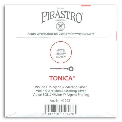 Tonica Violin G String – 4/4 – Medium Gauge (Synthetic/Silver)