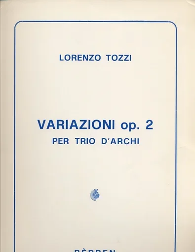 Tozzi: Variazioni Op. 2 for String Trio (violin, viola, cello) score only