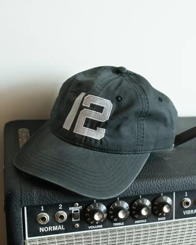 TWELVE 6 PANEL HAT – Faded Black