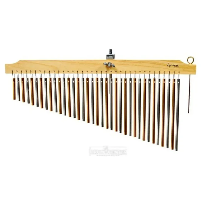Tycoon 36 Chrome & Gold Chimes w/Natural Finish Wood Bar