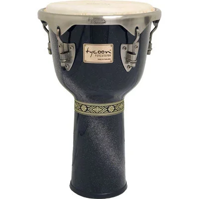 Tycoon Master Diamond Series 12In Djembe in Black Sparkle Finish