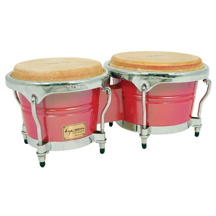Tycoon Percussion 7 & 8 1/2 Concerto Series Bongos Red Spectrum Finish