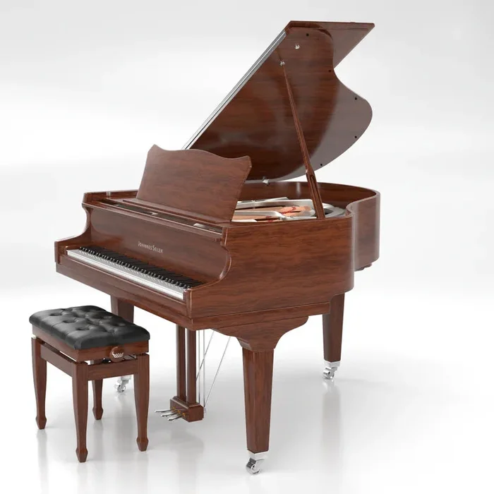 Unbeatable Clearance Price! GS150N 5′ Baby Grand Piano Dark Walnut with Brushed Nickel