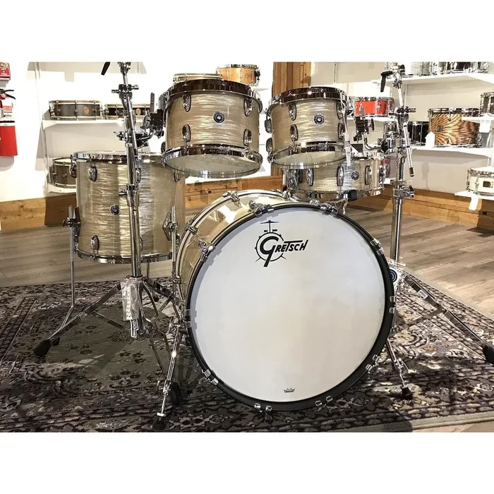 Used Gretsch Brooklyn 5pc Euro Drum Set Creme Oyster