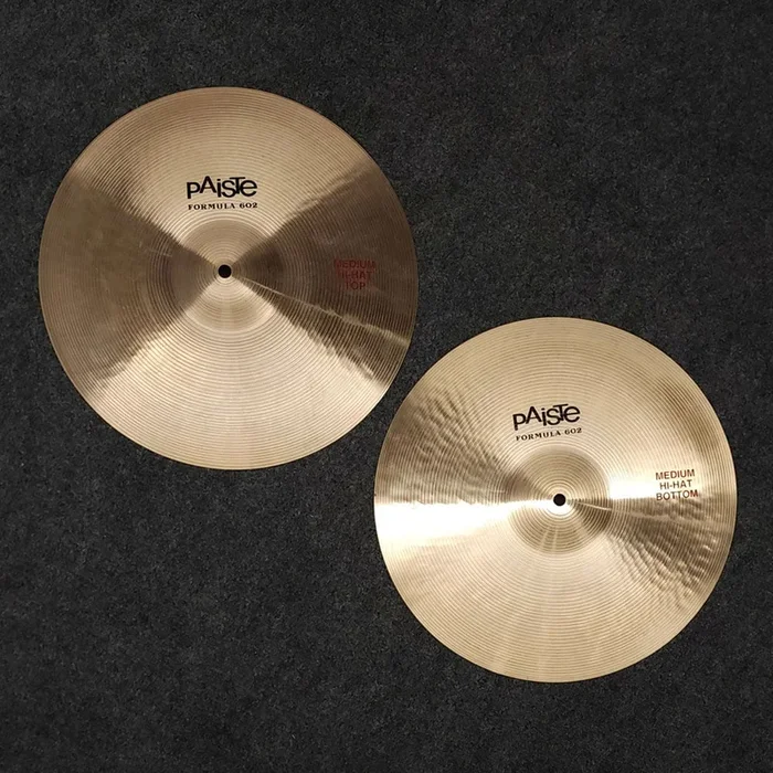 Used Paiste 602 Medium Hi Hat Cymbals 15″