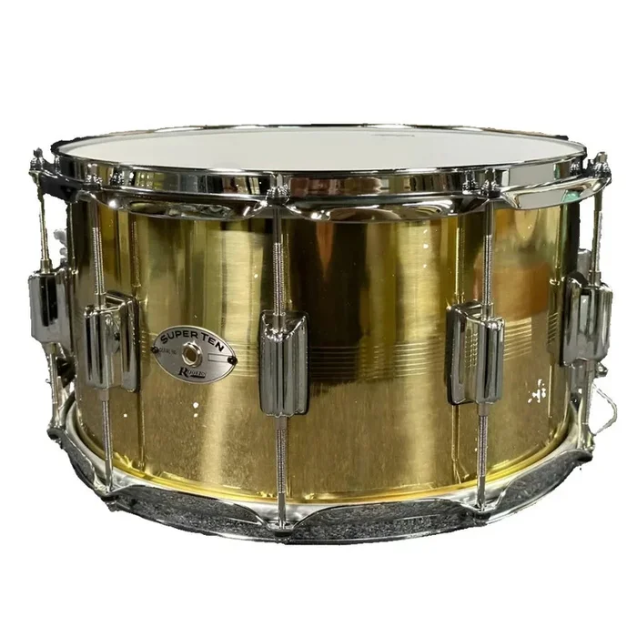 Used Rogers SuperTen 7 Line Natural Brass Shell Snare Drum 14×8 – Excellent