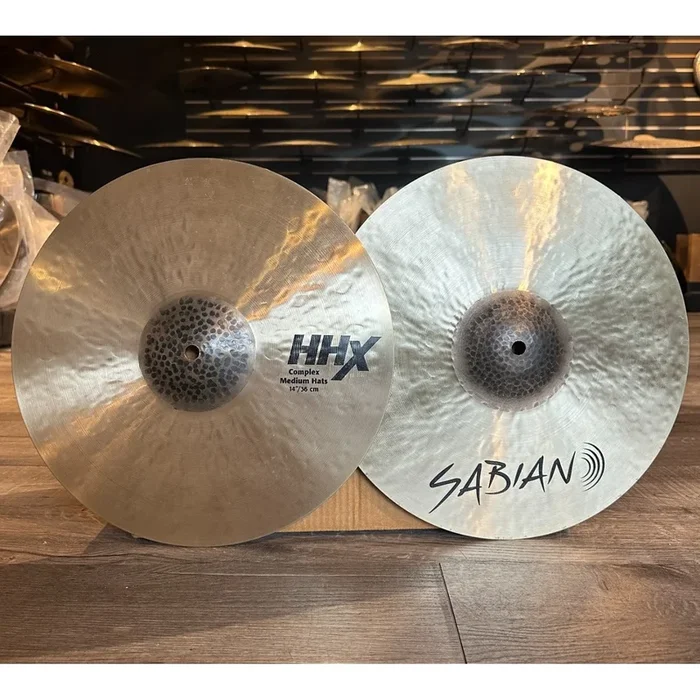 Used Sabian HHX Complex Medium Hi Hat Cymbals 14″