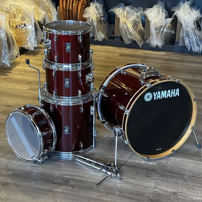 Used Yamaha Rydeen 5pc Drum Set Wine Red – Good