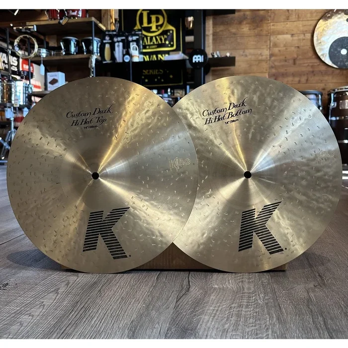 Used Zildjian K Custom Dark Hi Hat Cymbals 14″