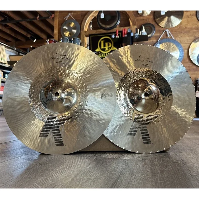 Used Zildjian K Custom Hybrid Hi Hat Cymbals 14.25″