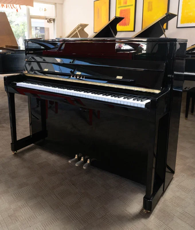 UTSA 2023 Kawai K200 Polished Ebony Professional Upright Piano – (Serial No. F195363) | Used