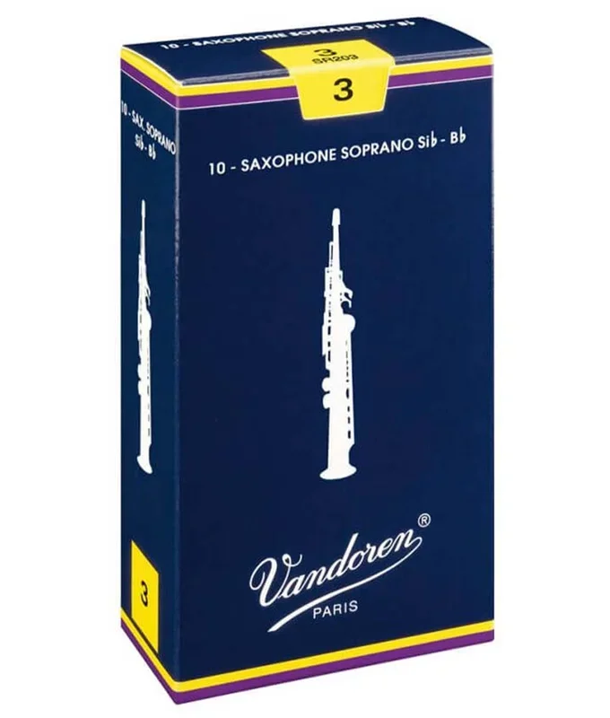 Vandoren #3 Soprano Saxophone Reeds – 10 Pack