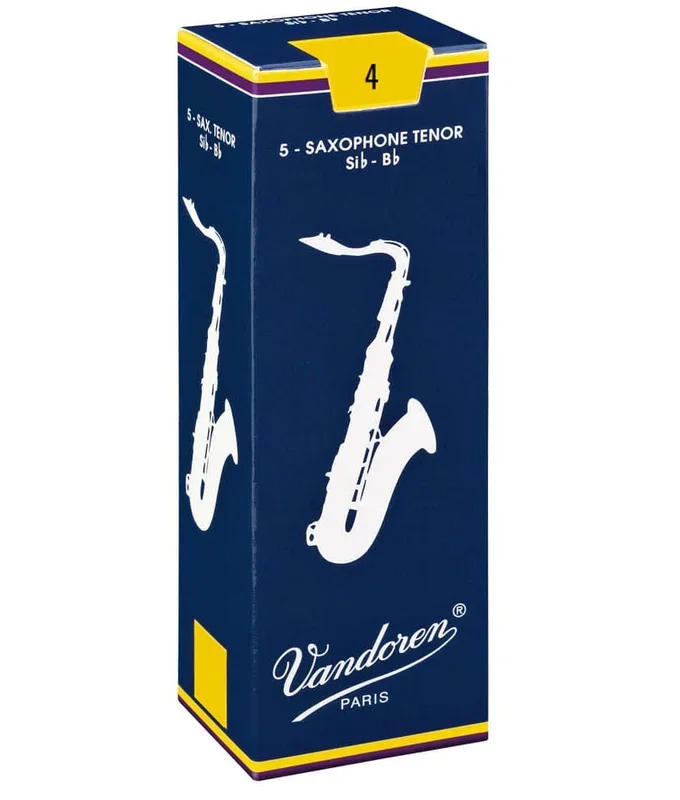 Vandoren 4 Strength Tenor Saxophone Reed, 5 pack