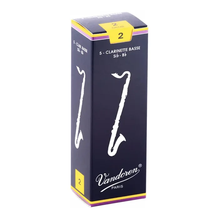 Vandoren CR122 Traditional Bass Clarinet Reed – Strength: 2 (5 Pack)