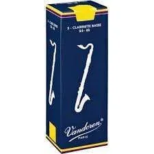 Vandoren CR1235 Bass Clarinet Traditional Reeds Strength 3.5; Box of 5