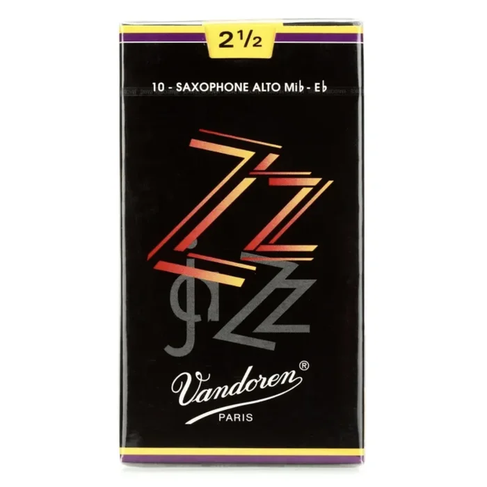 Vandoren SR4125 ZZ Alto Saxophone Reeds, Strength 2.5, Box of 10