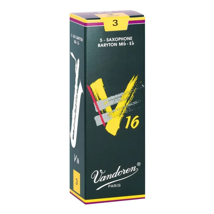 Vandoren SR743 Baritone Sax V16 Strength 3, Box of 5 Reeds