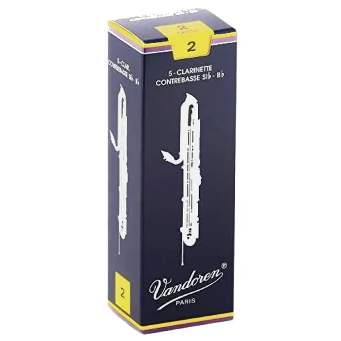 Vandoren Traditional Contrabass Clarinet Reed, Strength 2 Box of 5