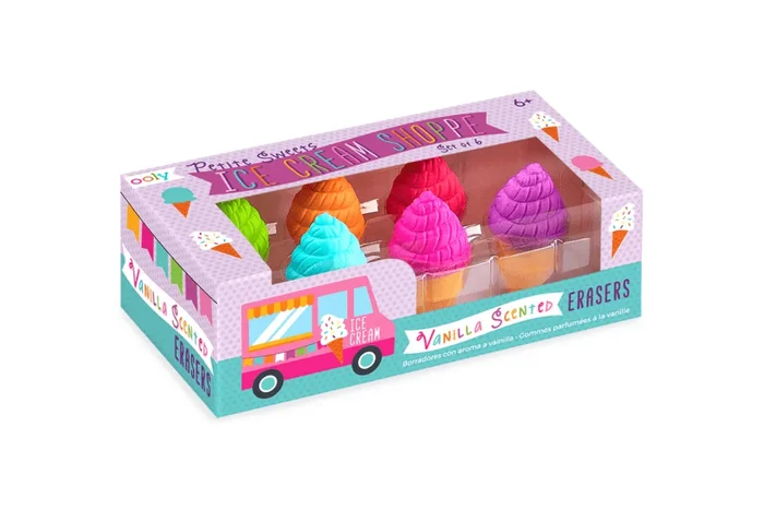 Vanilla Ice Cream Cone Erasers (Set of 6)