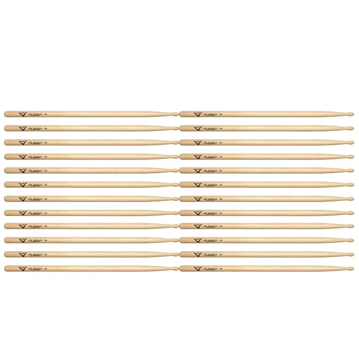 Vater Hickory Los Angeles 5A Wood Tip Drum Sticks (12 Pair Bundle)
