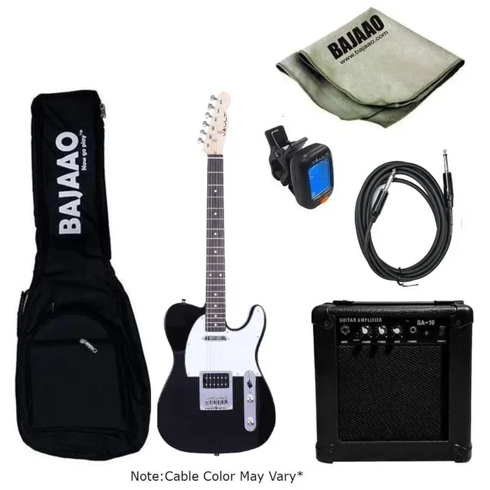 Vault TL1 Tele Style Electric Guitar with Gigbag, Amplifier, Tuner, Cable, Polishing Cloth & Ebook