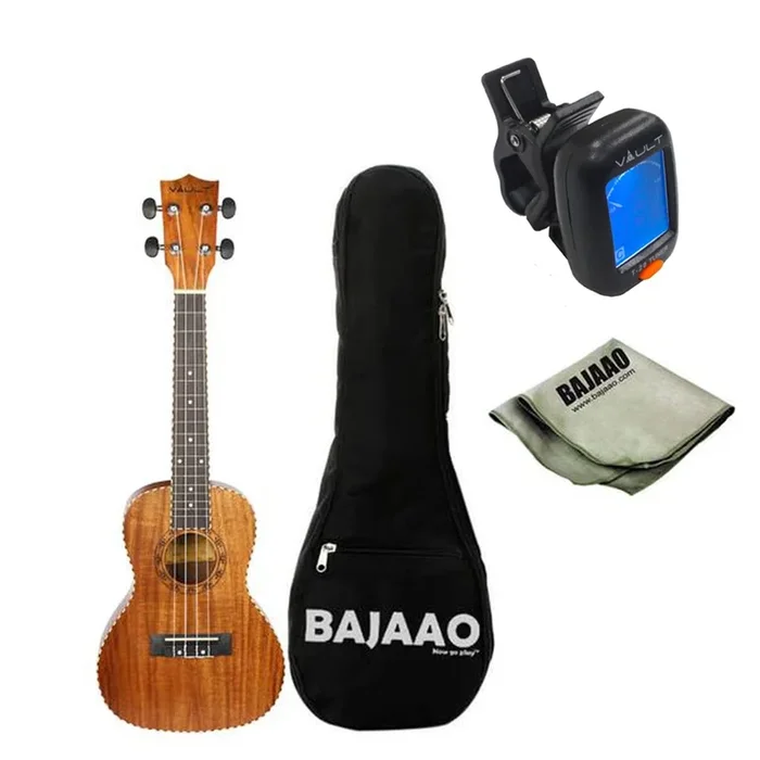 Vault UK-190 Rosetta Koa Concert Ukulele With Gig Bag, Polishing Cloth and Tuner