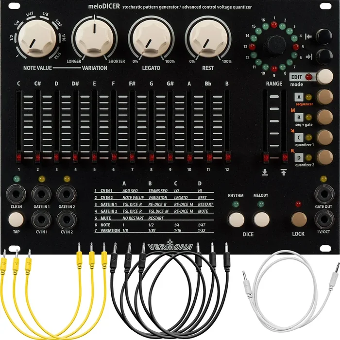 Vermona meloDICER Stochastic Pattern Sequencer Eurorack Module CABLE KIT