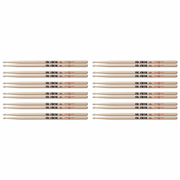 Vic Firth 55A Wood Tip Drum Sticks (12 Pair Bundle)