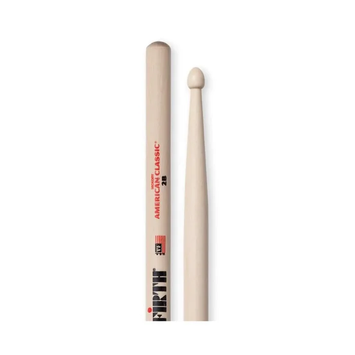Vic Firth American Classic 2B Hickory Drumsticks (Wood Tip)